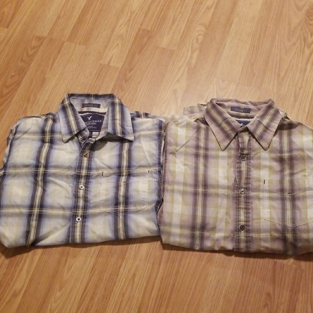 American Eagle plaid button down shirts size S - Picture 1 of 3